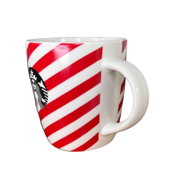 Starbucks Candy Cane Red & White Peppermint Stripe Coffee Mug 12 oz EUC - Picture 3 of 6